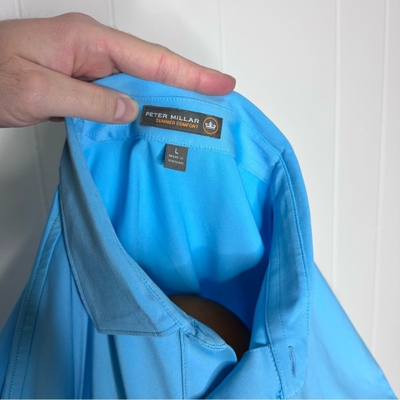 Peter Millar Summer Comfort Blue Polo Shirt - Picture 6 of 9